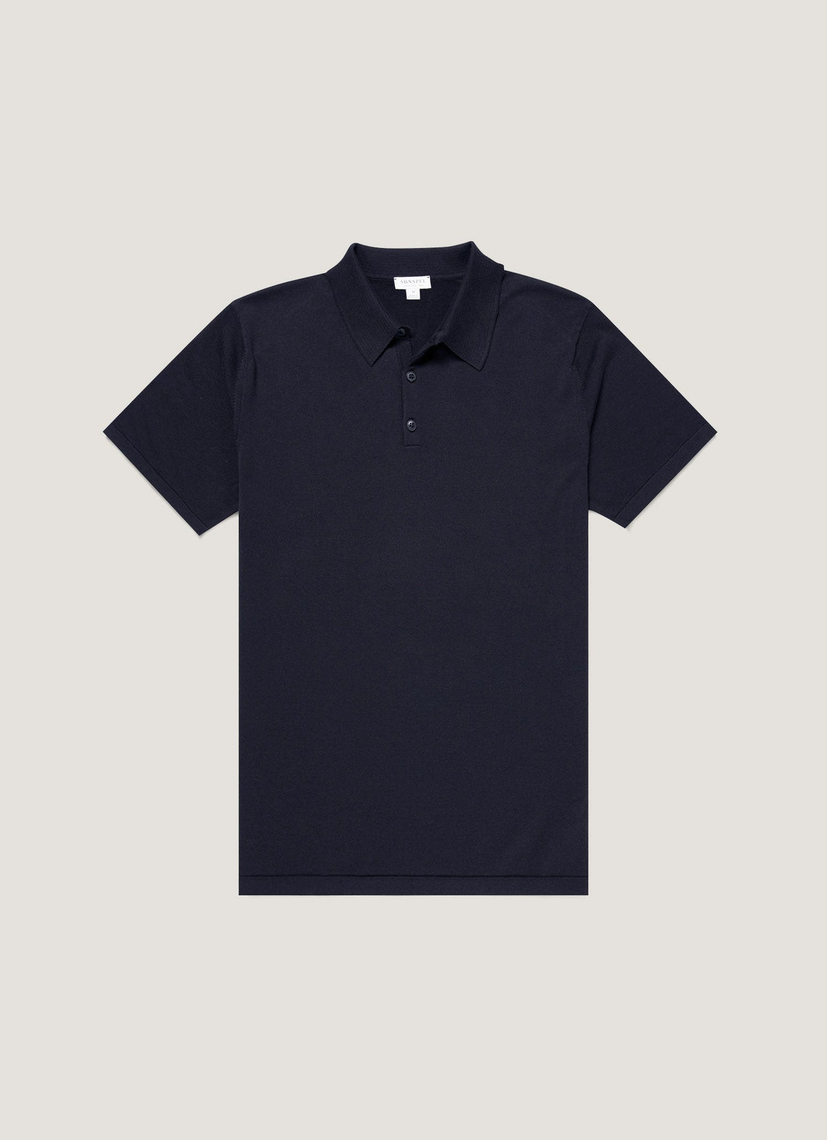 Mens Sea Island Cotton Knit Polo In Light Navy