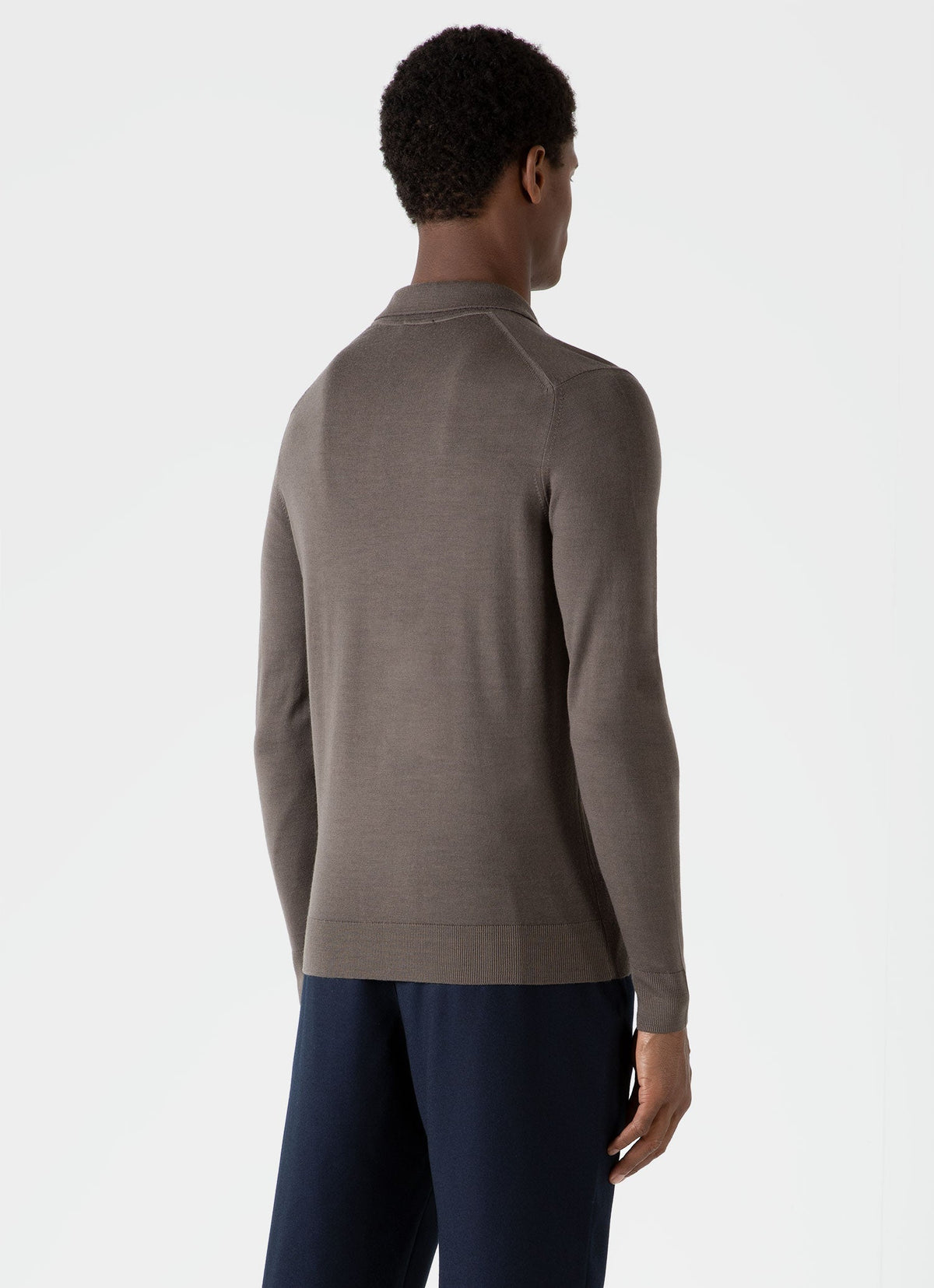 Mens Fine Merino Wool Polo Shirt In Cedar Mpol8092 Breh
