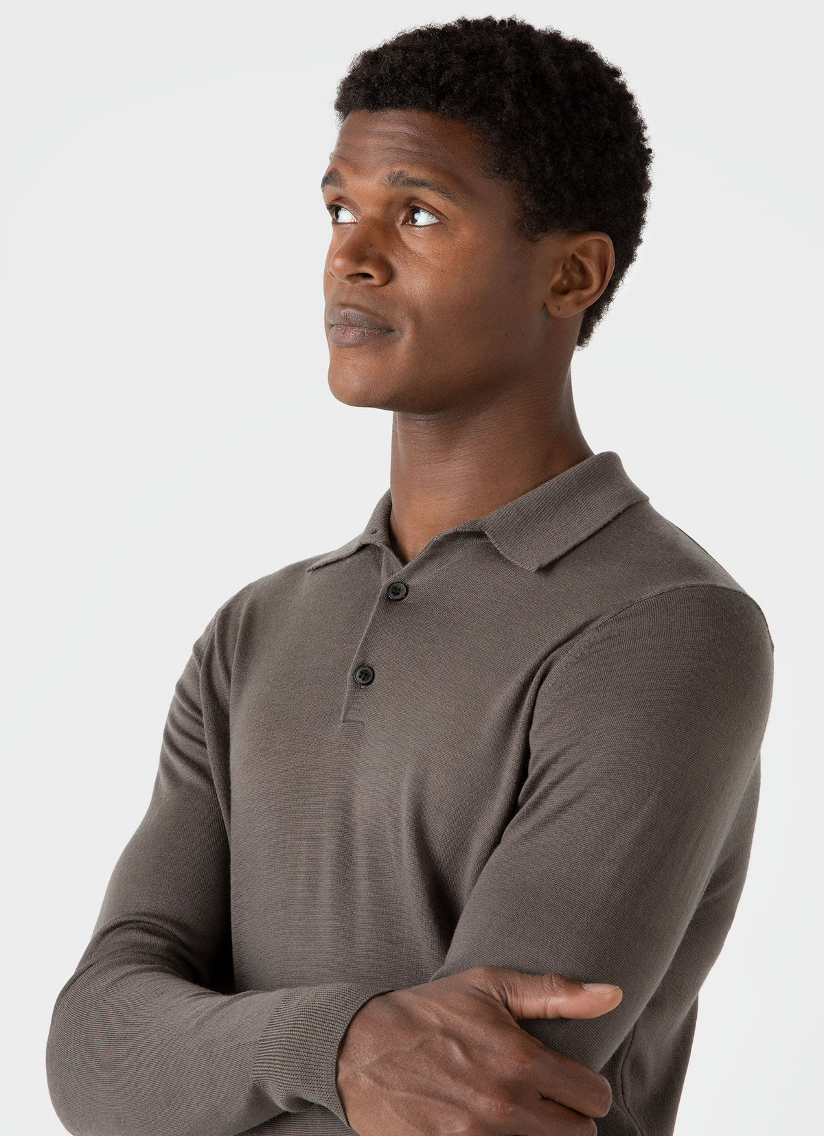 Mens Fine Merino Wool Polo Shirt In Cedar Mpol8092 Breh