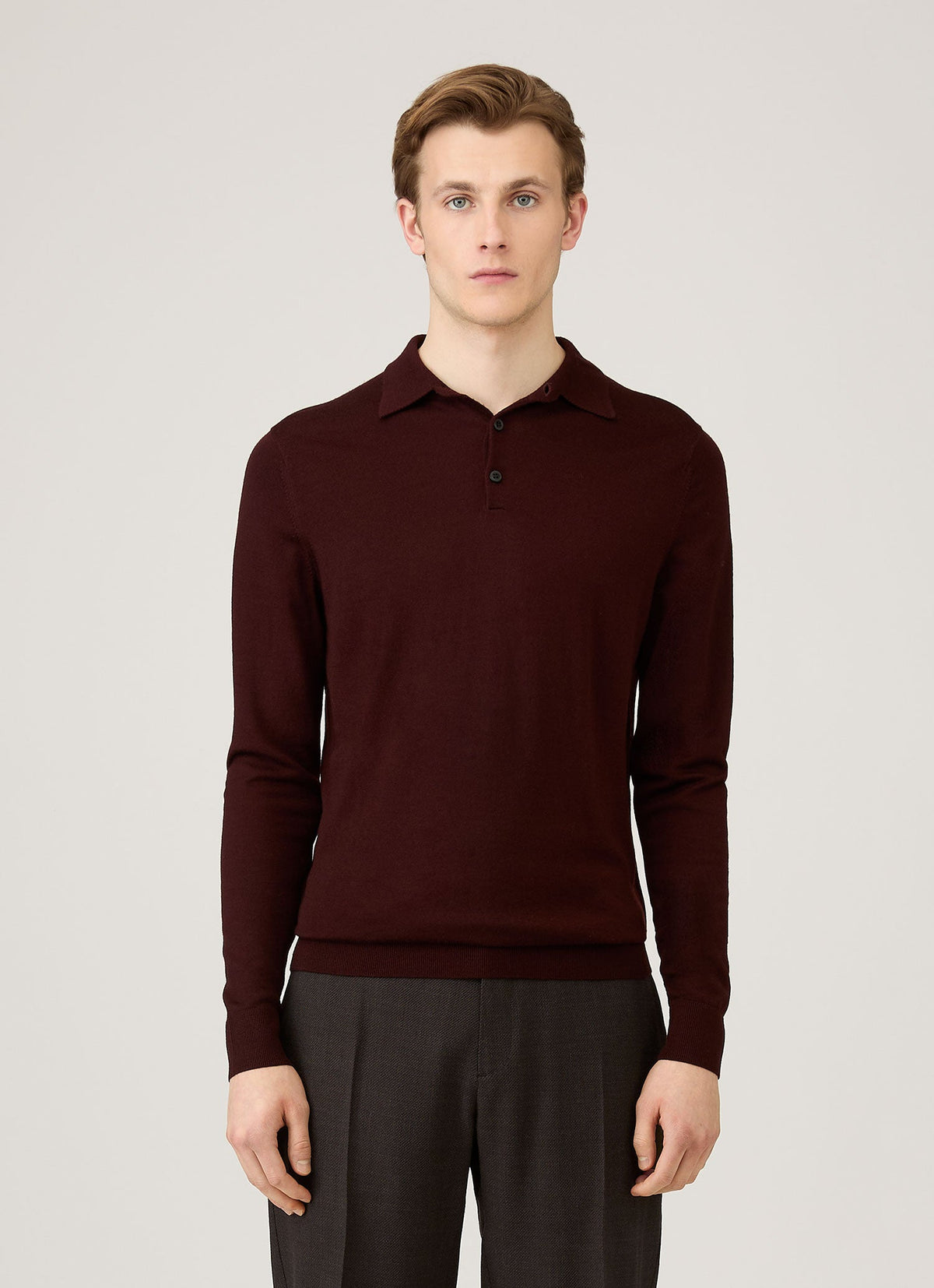 Mens Extra Fine Merino Polo Shirt In Bakelite Mpol8092 Rdel