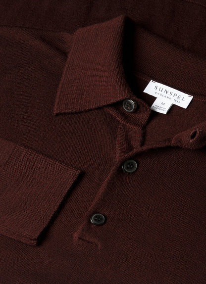 Mens Extra Fine Merino Polo Shirt In Bakelite Mpol8092 Rdel