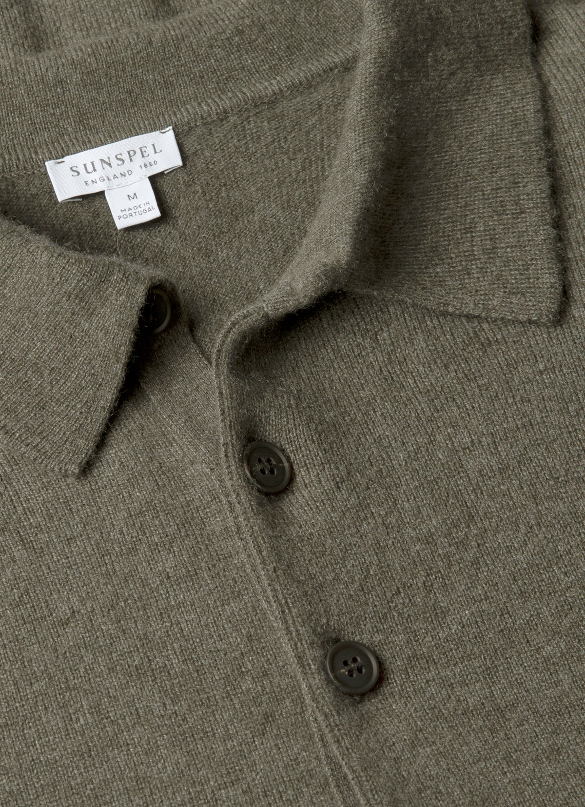 Mens Cashmere Polo Shirt In Khaki Mpol8293 Gngy