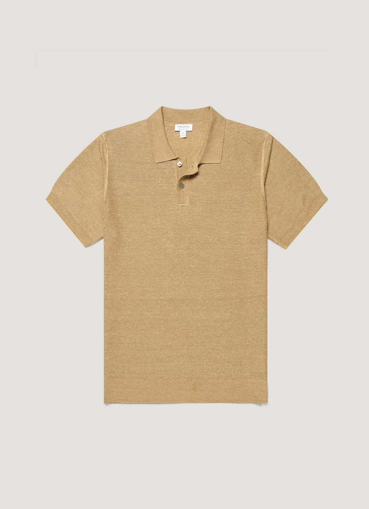 Mens Silk Linen Honeycomb Polo In Hazelwood Mpol8312 Brgt