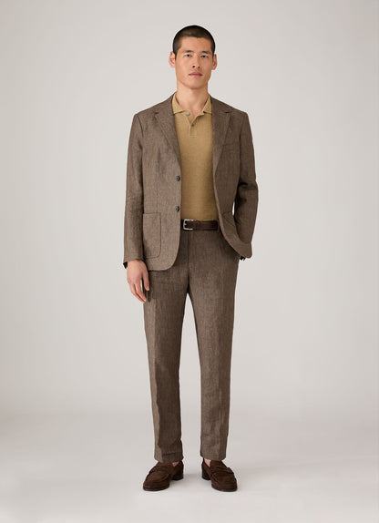 Mens Silk Linen Honeycomb Polo In Hazelwood Mpol8312 Brgt