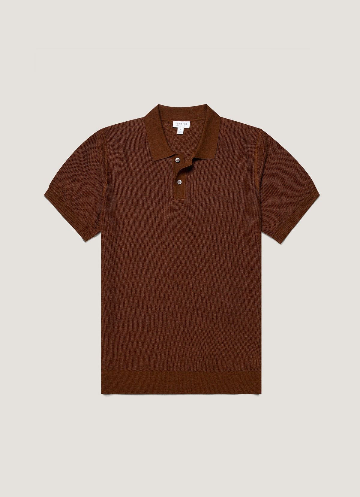 Mens Silk Linen Honeycomb Polo In Bronze Mpol8312 Brgu