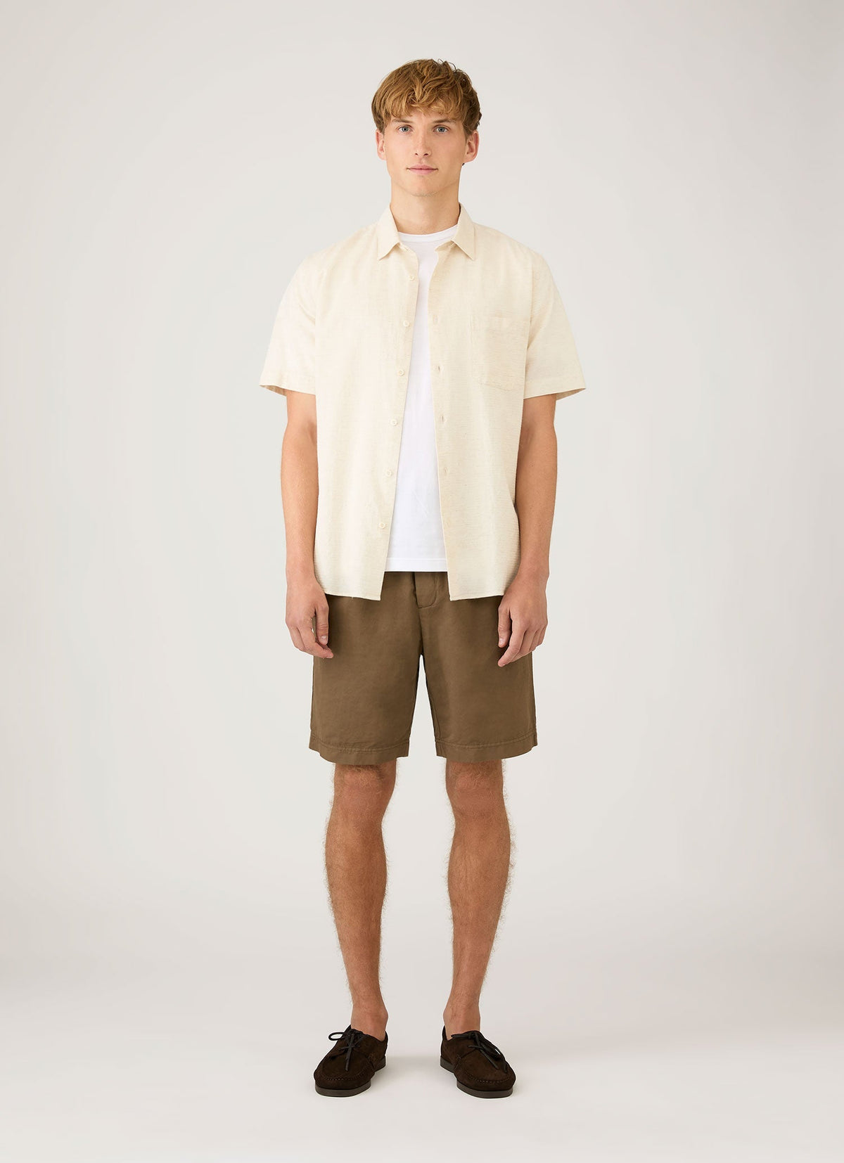 Mens Cotton Linen Drawstring Shorts In Dark Cedar Mshr3519 Brgr