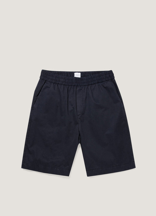 Mens Cotton Linen Drawstring Shorts In Navy Mshr3519 Buaa