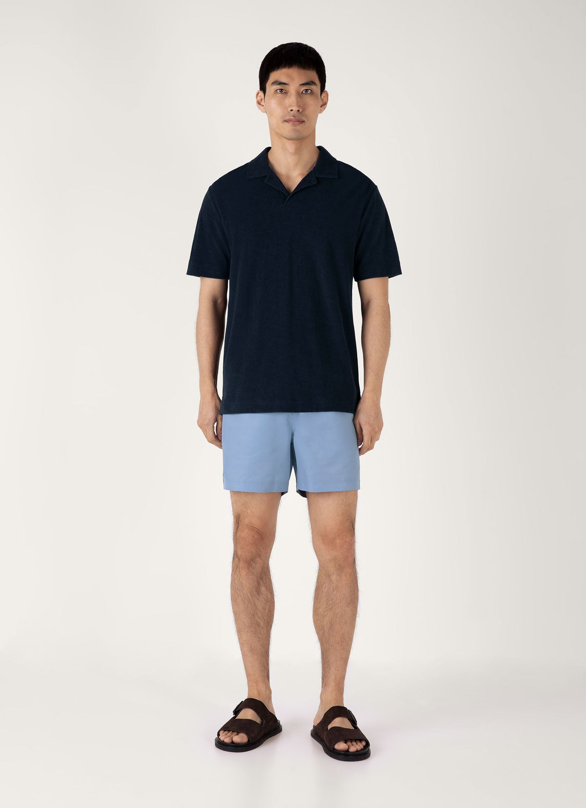 Mens Drawstring Swim Shorts In Vintage Blue Mshr3705 Buwb