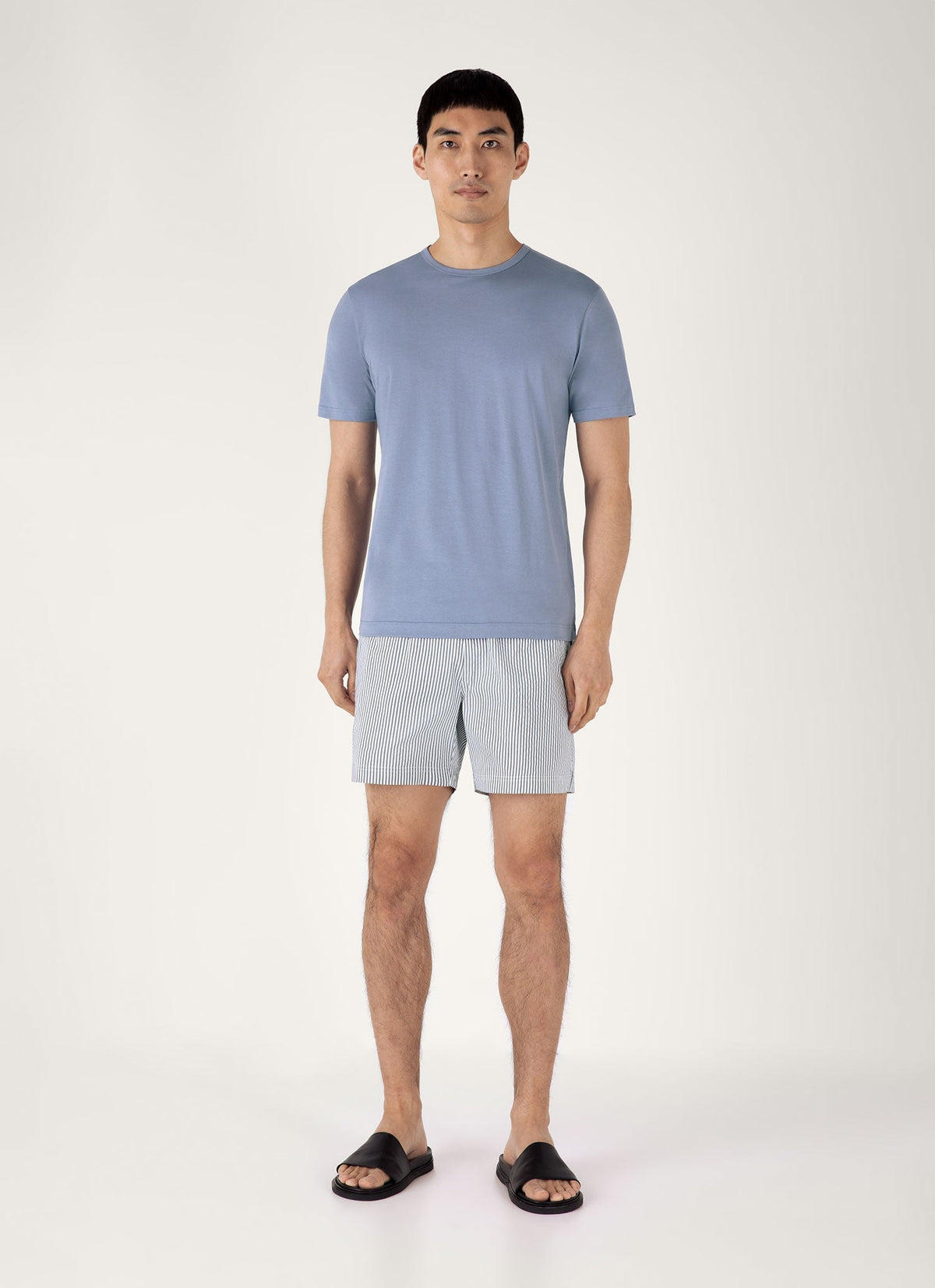 Mens Drawstring Swim Shorts In Navy White Mshr3705S Stnp