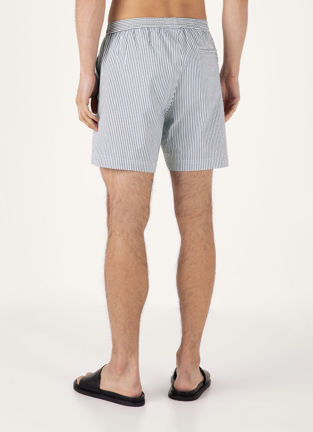 Mens Drawstring Swim Shorts In Navy White Mshr3705S Stnp