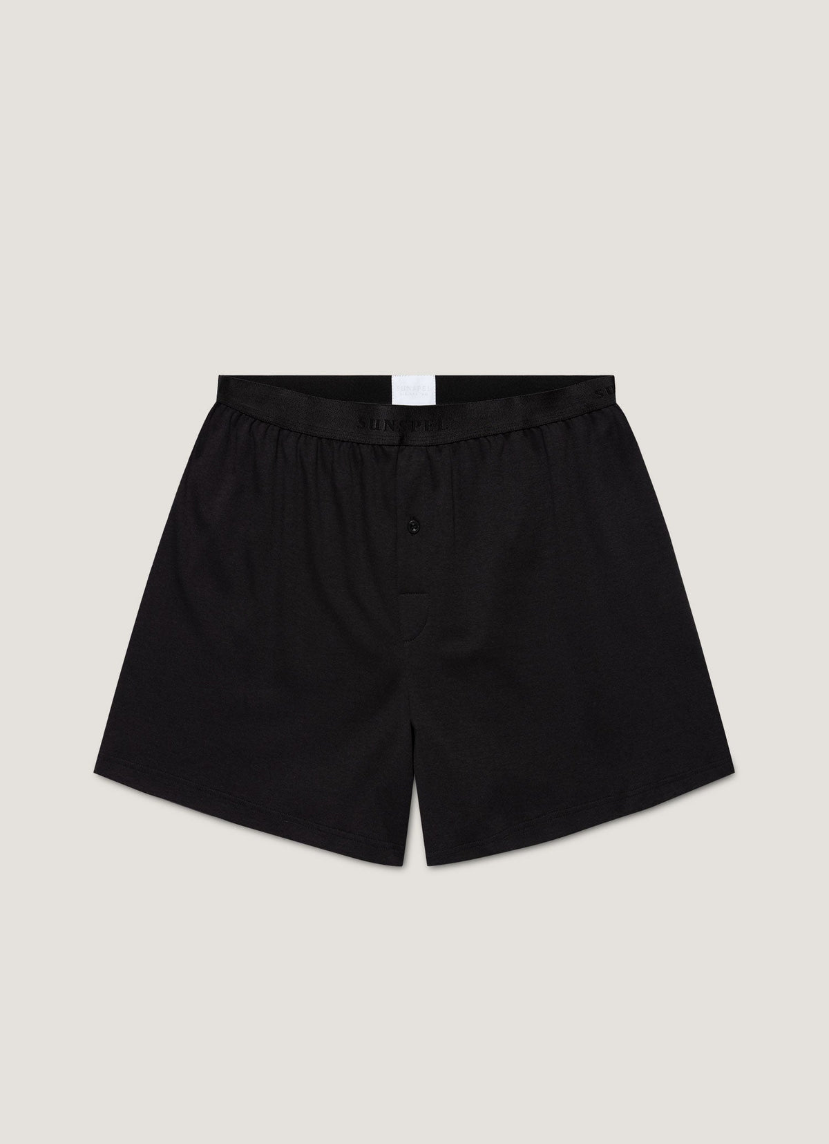 Mens Sea Island Cotton One Button Boxer Short In Black Mshr4419 Bkaa
