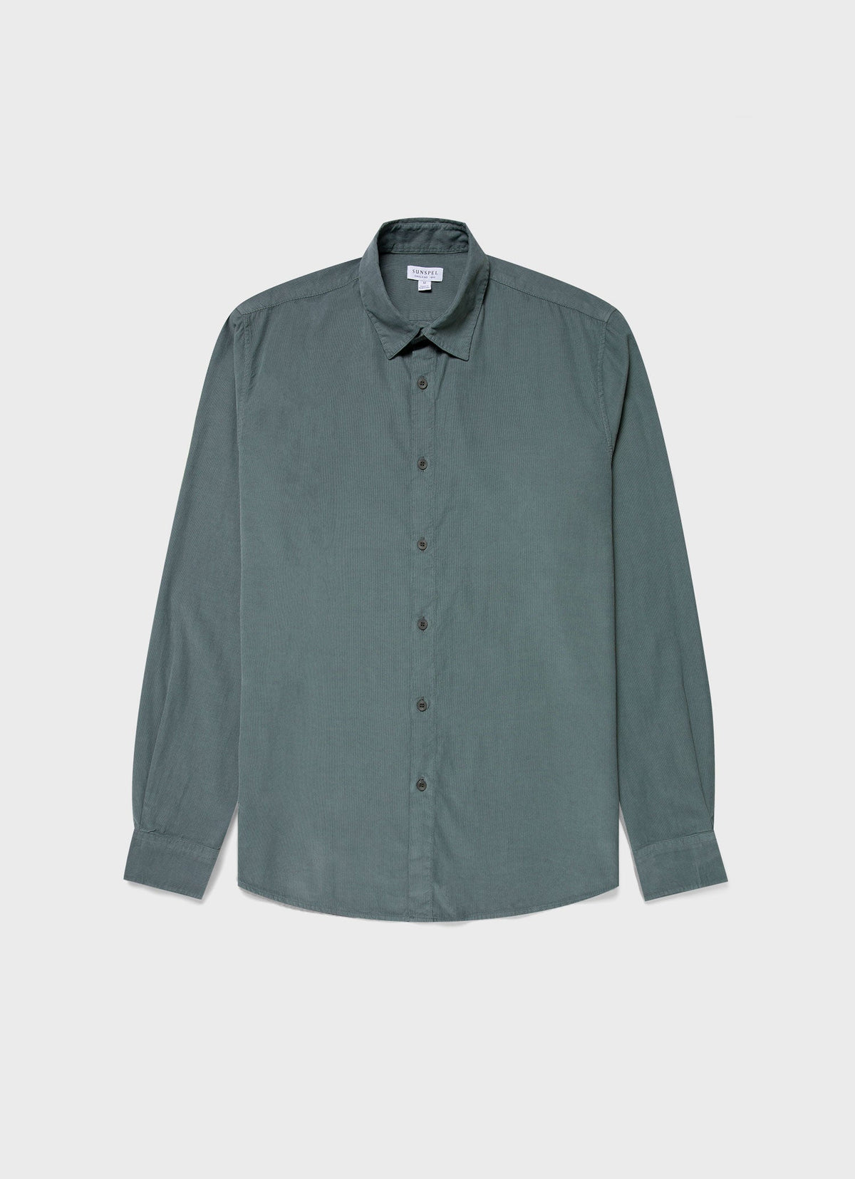 Mens Fine Cord Shirt In Smoke Green Msht2058 Gnhp
