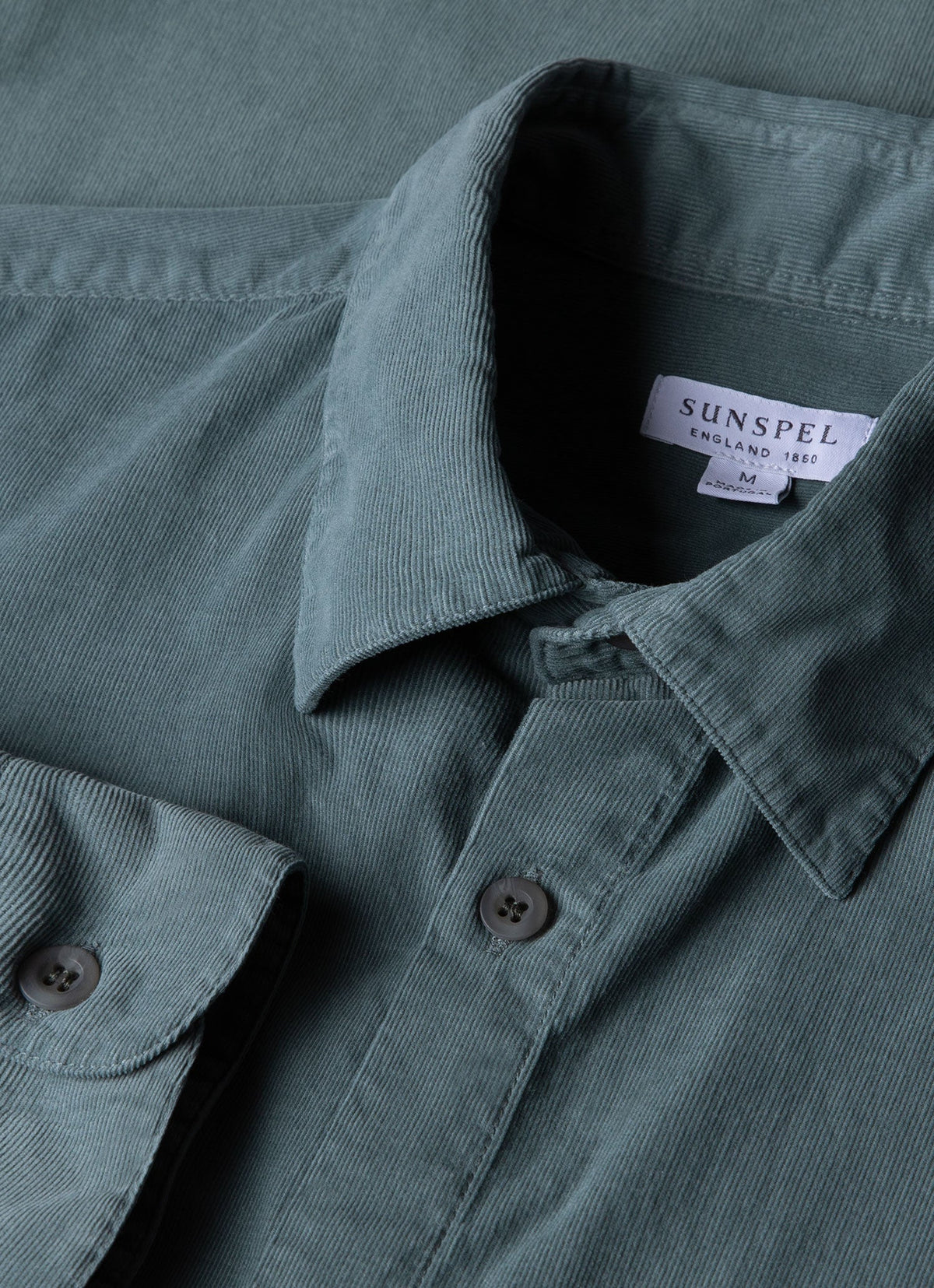 Mens Fine Cord Shirt In Smoke Green Msht2058 Gnhp