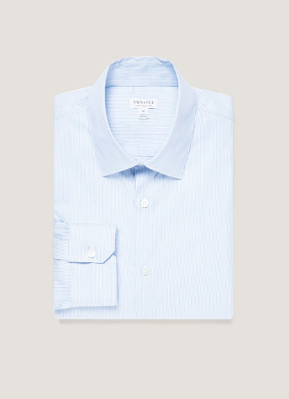 Mens Cotton Stretch Shirt In Light Blue White Msht2124 Stmd