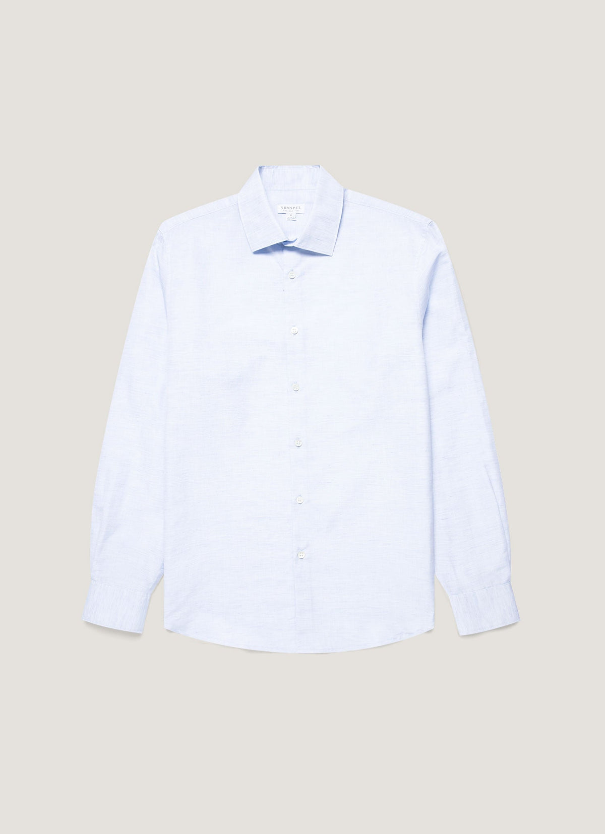 Mens Sea Island Cotton Linen Shirt In Light Blue Msht2125 Buud