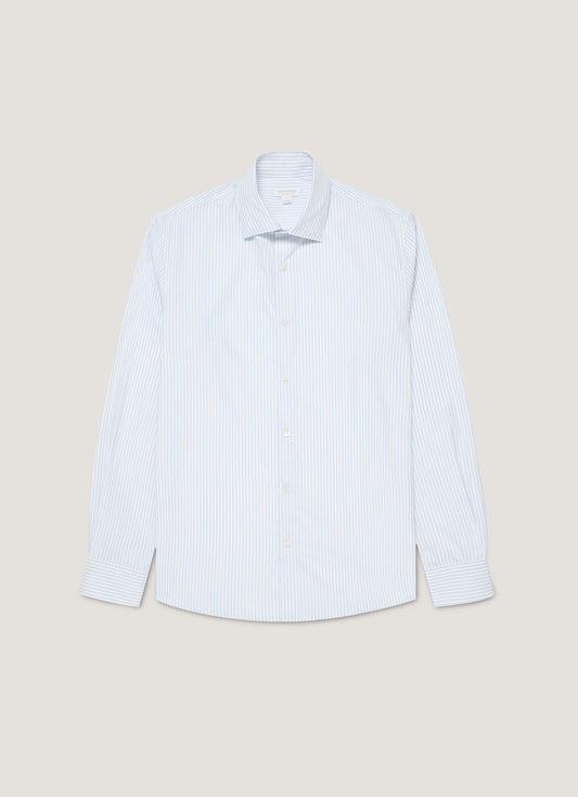 Mens Cutaway Collar Shirt In White Light Blue Msht2126 Stnw