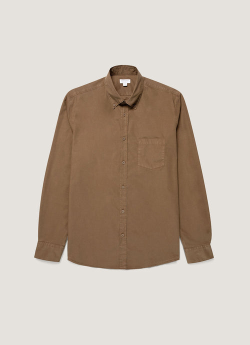 Mens Button Down Poplin Shirt In Dark Cedar Msht2148 Brgr
