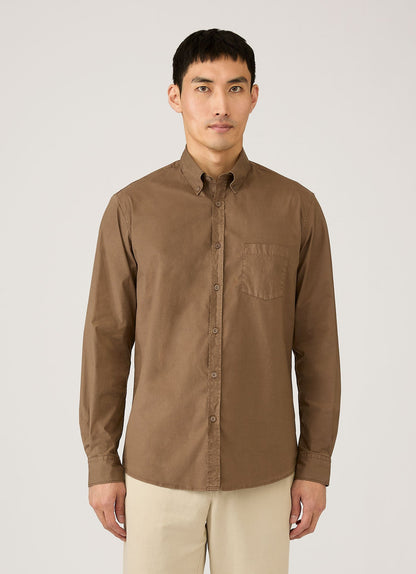 Mens Button Down Poplin Shirt In Dark Cedar Msht2148 Brgr