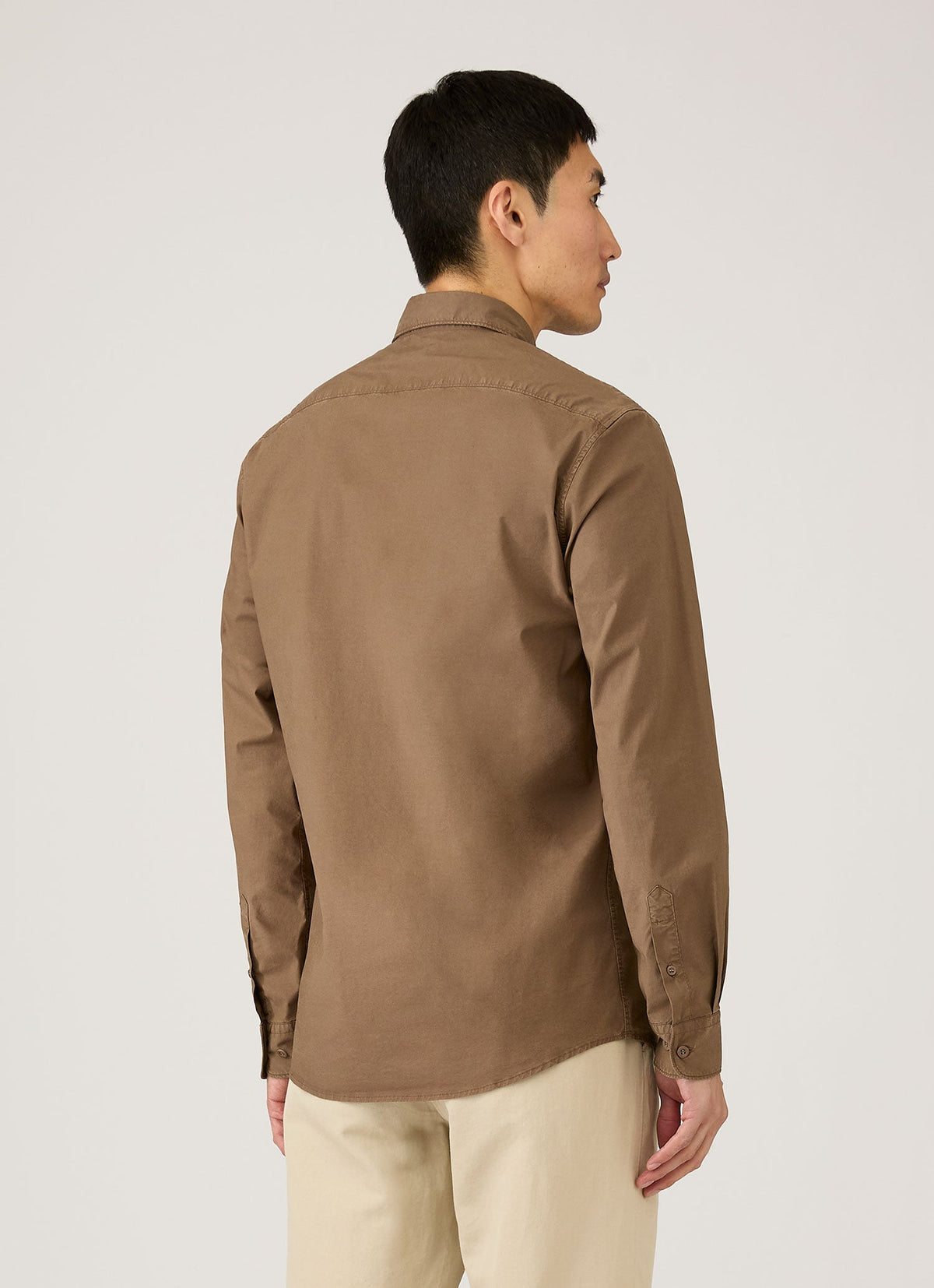 Mens Button Down Poplin Shirt In Dark Cedar Msht2148 Brgr
