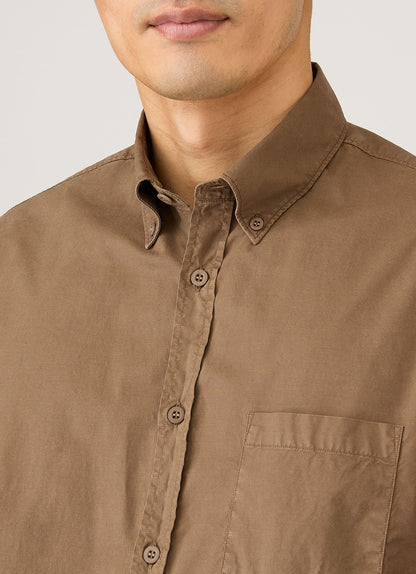 Mens Button Down Poplin Shirt In Dark Cedar Msht2148 Brgr