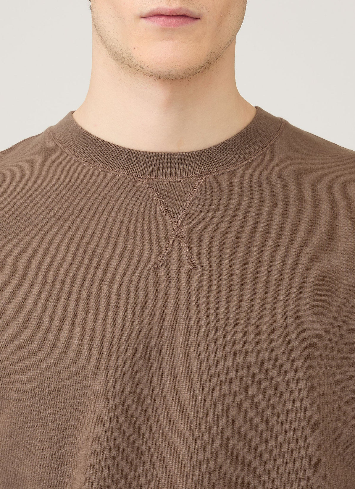 Mens Loopback Sweatshirt In Bark Mswe1516 Brgc