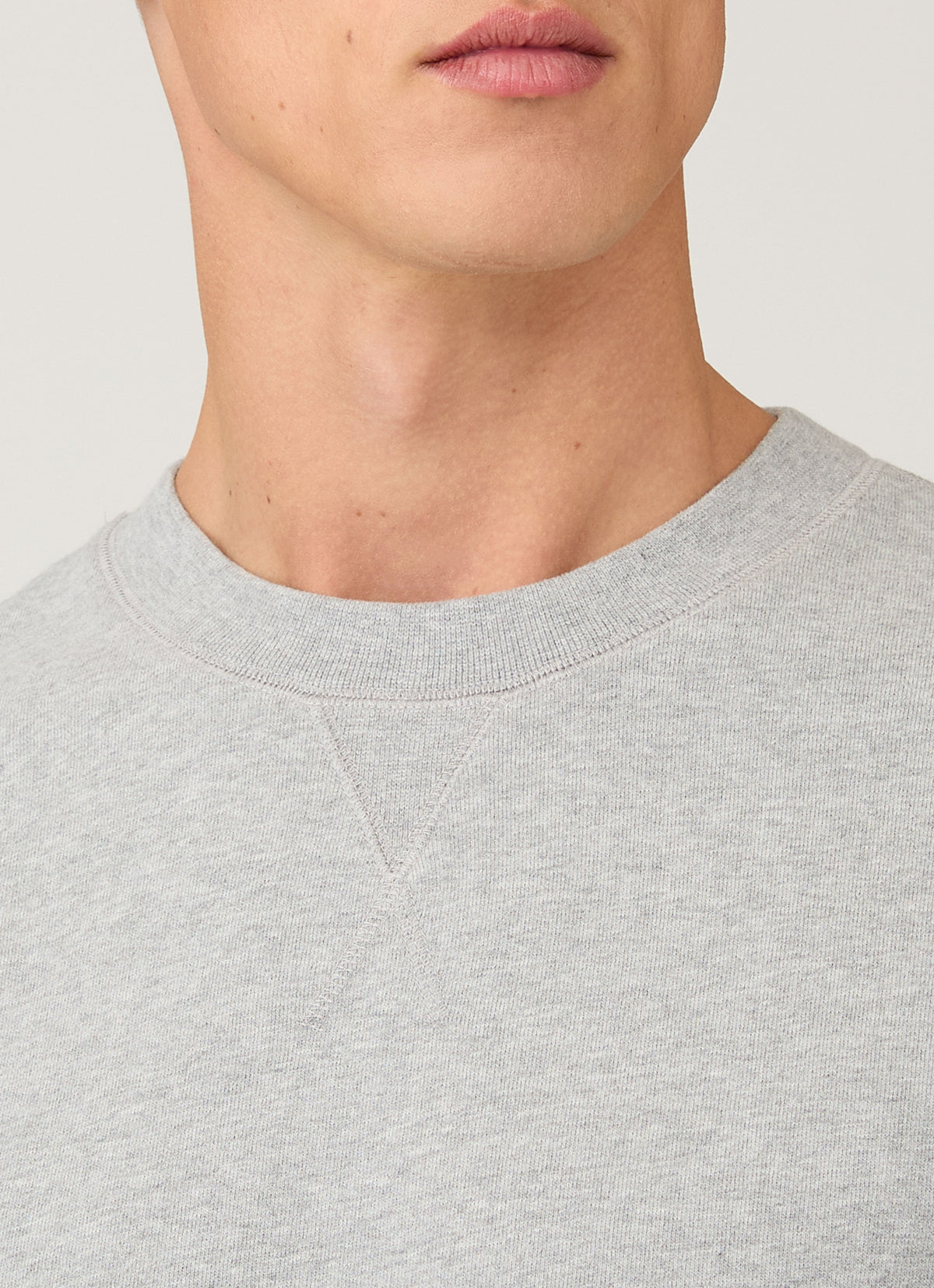 Mens Cotton Loopback Sweatshirt In Grey Melange Mswe1516