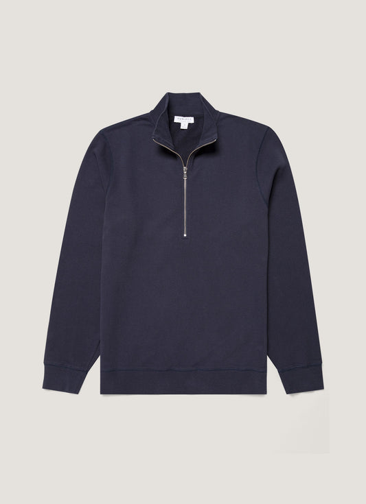 Mens Half Zip Loopback Sweatshirt Navy
