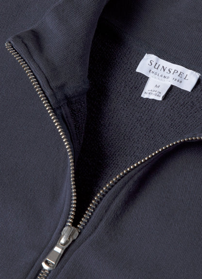 Mens Half Zip Loopback Sweatshirt Navy