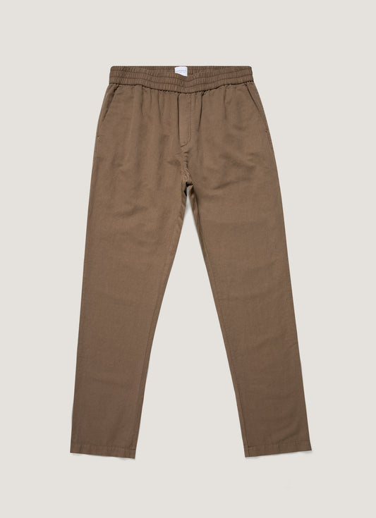 Drawstring Trouser In Dark Tan