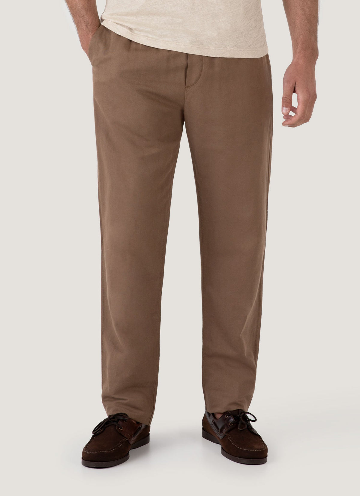 Drawstring Trouser In Dark Tan