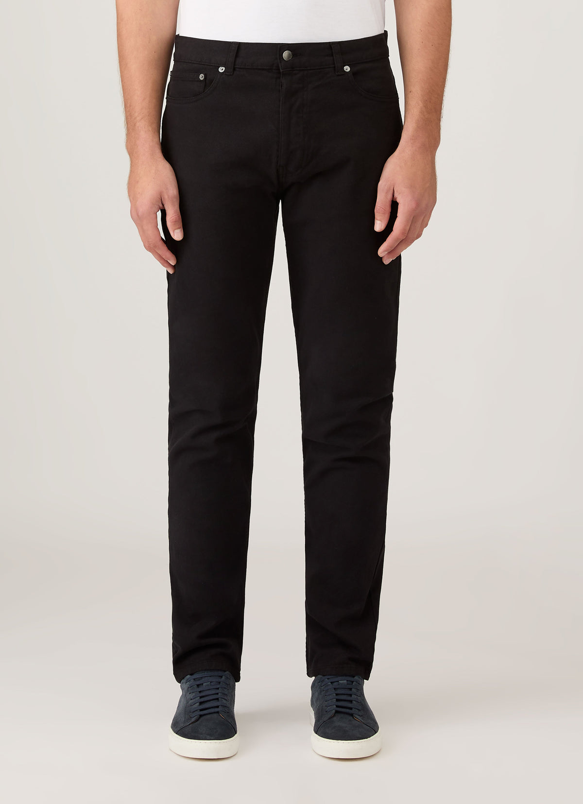 Mens Cotton Twill 5 Pocket Trouser In Black