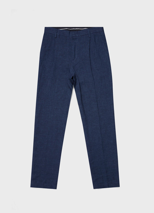 Men S Pleat Linen Trouser In Light Navy Mtrs3049 Buaf