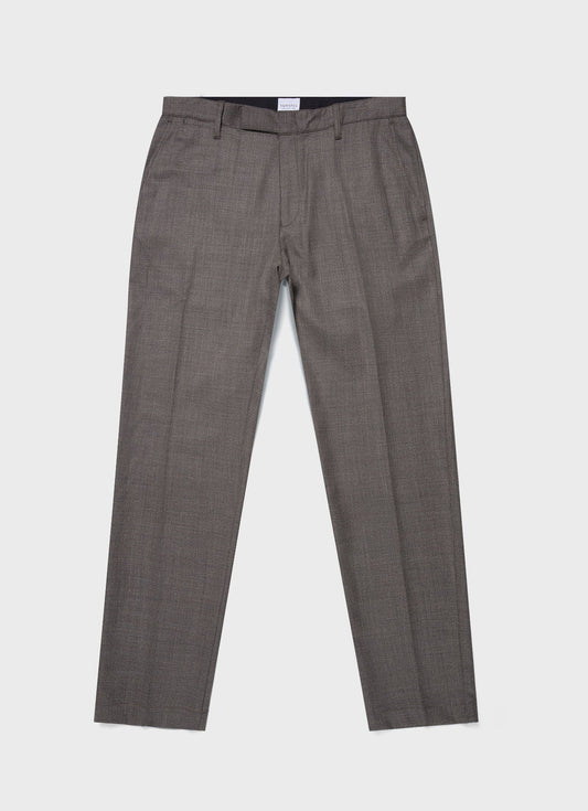 Mens Travel Wool Trouser In Dark Stone Melange Mtrs3089 Whhn