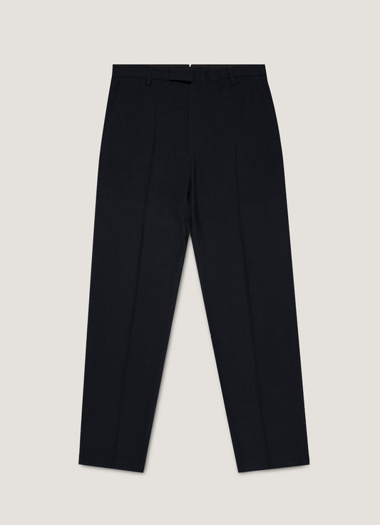 Mens Textured Wool Trouser In Navy Mtrs3116 Buaa
