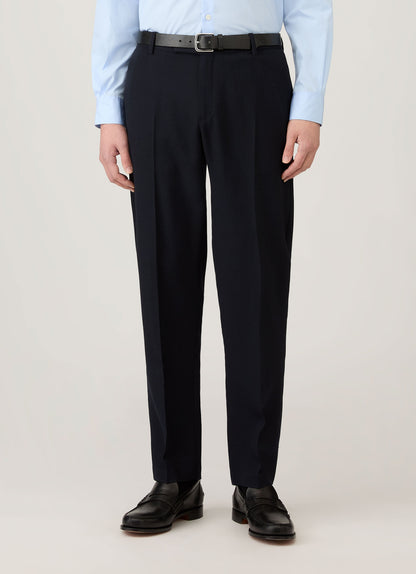 Mens Textured Wool Trouser In Navy Mtrs3116 Buaa