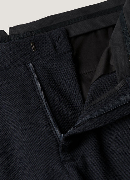 Mens Textured Wool Trouser In Navy Mtrs3116 Buaa