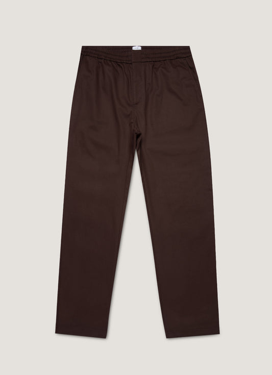 Men's Cotton Cashmere Drawstring Trouser in Truffle
