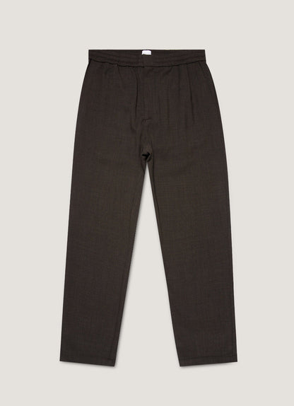 Mens Textured Wool Drawstring Trouser In Truffle Mtrs3120 Brgd