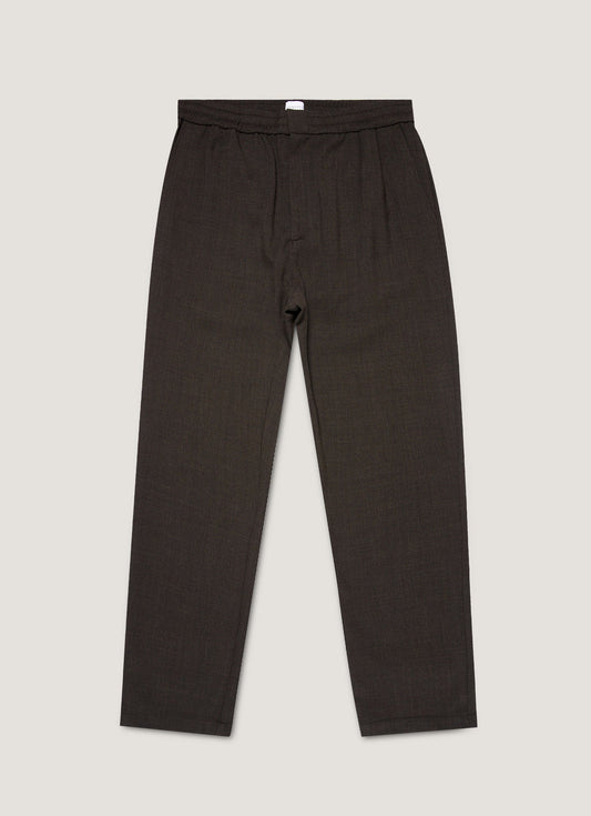 Mens Textured Wool Drawstring Trouser In Truffle Mtrs3120 Brgd