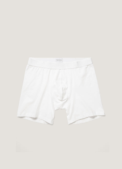 Men's Stretch Cotton Boxer Briefs in White