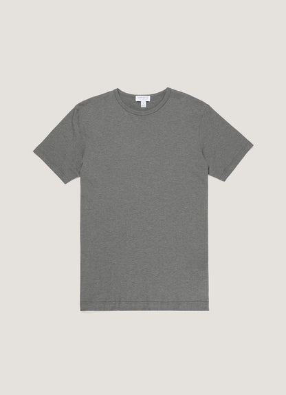 Short Sleeve Crew Neck T Shirt Charcoal Melange