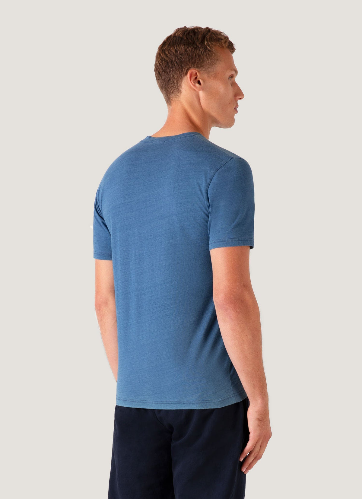 Mens Riviera Midweight Tshirt In Mid Indigo Wash Mtsh0007D Buvz
