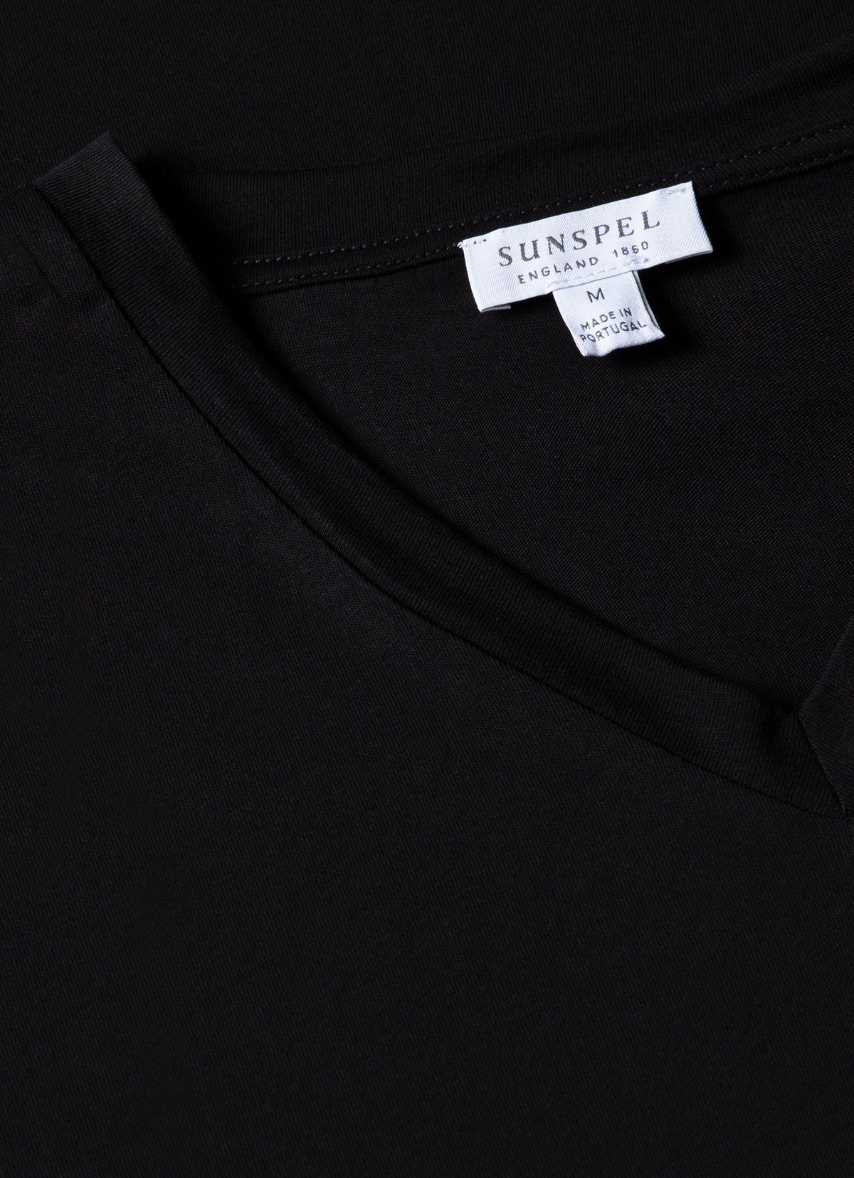 Mens Cotton V Neck Riviera V Neck T Shirt In Black