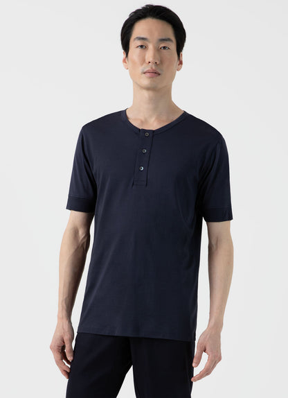 Henley T Shirt In Navy