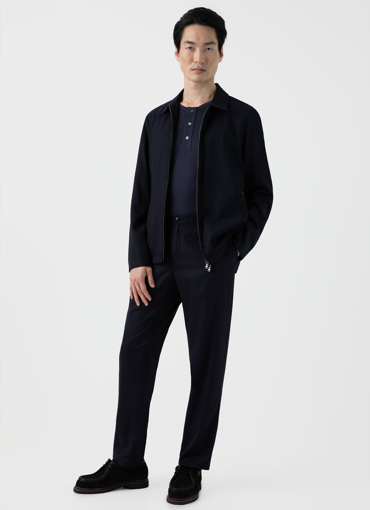 Henley T Shirt In Navy
