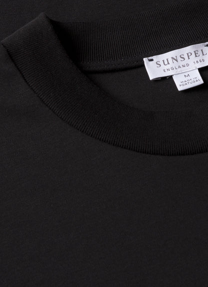 Mens Relaxed Fit Heavyweight Tshirt In Black Mtsh0181 Bkaa