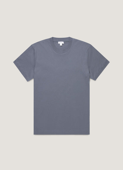 Mens Relaxed Fit Heavyweight Tshirt In Slate Blue Mtsh0181 Buua