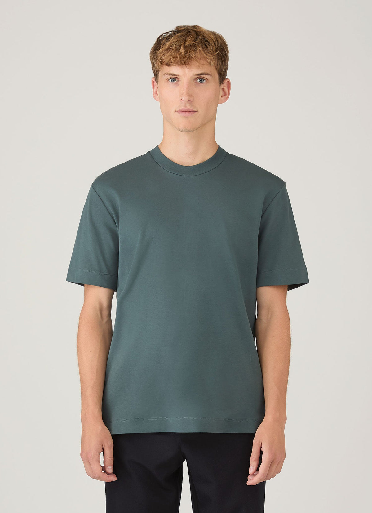 Mens Relaxed Fit Heavyweight Tshirt In Dark Petrol Mtsh0181 Gnit