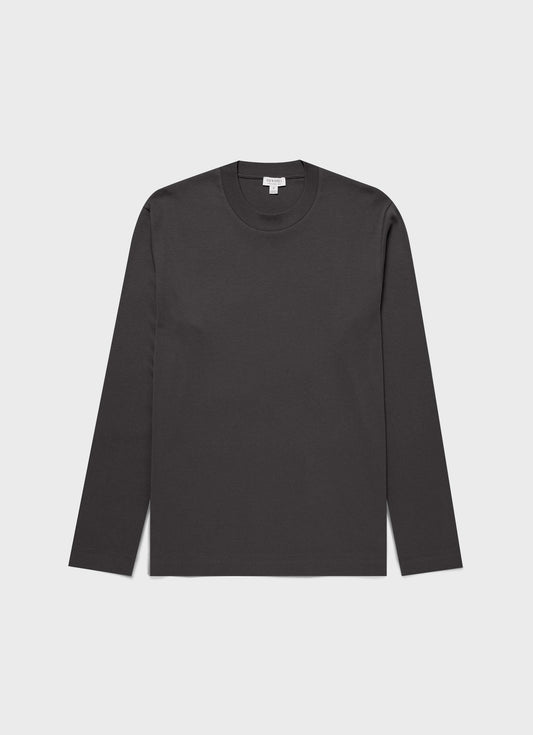 Mens Long Sleeve Heavyweight Tshirt In Charcoal Mtsh0182 Gyab
