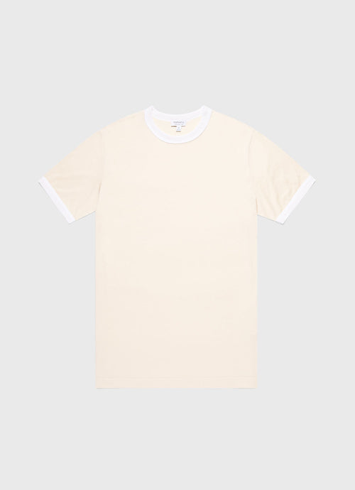 Mens Classic Ringer Tshirt In White Mpmtsh0186 Whaa